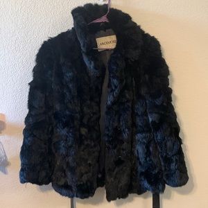 Vintage Mademoiselle Black Rabbit Fur Coat
